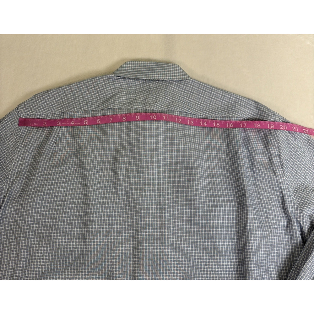 Charles Tyrwhitt Mens Dress Shirt 17.5-35 L Slim Fit Non-Iron Blue White Chrty - Picture 12 of 13